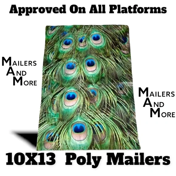 25 10X13 Poly Mailers Peacock Eyes PRICE IS FIRM - Picture 8 of 12